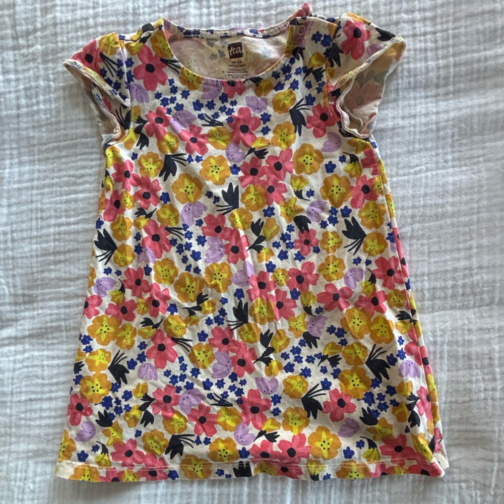 Tea Collection Kids Dress - Pink, Yellow, Blue Floral